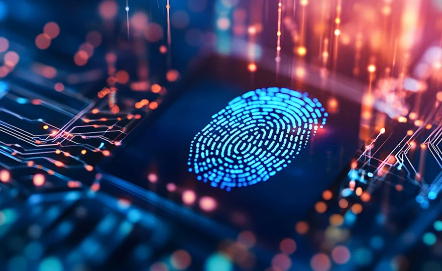 Nahaufnahme eines Fingerabdruckscanners