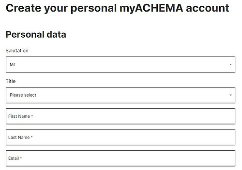 myACHEMA registration form