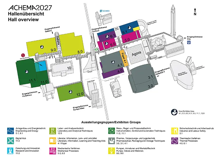 Hall overview with New Exhibitor Area ACHEMA 2027