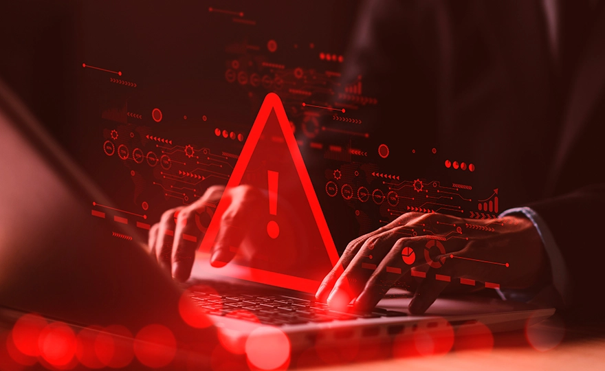 Warnung vor einem gehackten System auf dem Notebook