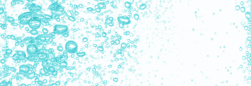 Water bubbles on a white background